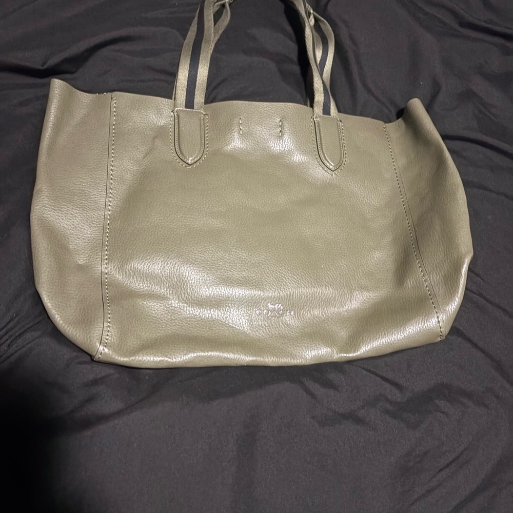 Olive Green Coach Tote Bag